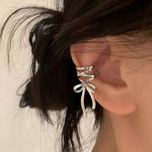 Filles Nouveau Ruban Esthétique Boucles D'oreille Clips De Ballet Style Ruban Noeud-Noeud Boucle D'oreille Femmes Mode Coréenne Kpop Boucle D'oreille Bijoux - Neuf