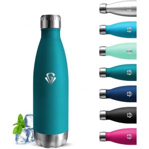 Tzf-Gourde Isotherme, Gourde 500ml, Gourde Inox, Sans Bpa, Gourde Reutilisable, 24h Froid & 12h Chaud, Gourde Enfant Anti Fuite, Thermos Pour L'&eacute;cole, Bureau, Voyage, Camping, Sport, Vert Fonc&eacute; - Neuf