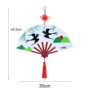 1 Ensemble De Ventilateur En Papier Traditionnel Texture Environnementale Suspendu Design Beau Kit De Ventilateur De Papier Artisanal Pour Kindergarten_A - Neuf