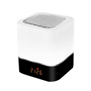 R&eacute;veil Bluetooth portable 1 en 1 avec haut-parleur Bluetooth, lampe de chevet &agrave; bruit blanc pour b&eacute;b&eacute;, r&eacute;veil num&eacute;rique multicolore &agrave; commande tactile avec radio FM, cadeau pour hommes/femmes/enfant - Neuf