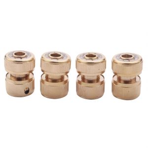 4 Pc Connecteur de tuyau en laiton Extrémité de tuyau Raccord rapide 1/2 pouce Tuyau Connecteur rapide pour Gard - Neuf