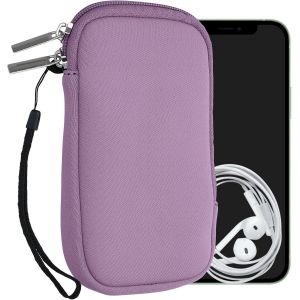 Housse Universelle Smartphone - Pochette De Protection 16,5 X 8,9 Cm Pour T&eacute;l&eacute;phone Portable L - 6,5"" En N&eacute;opr&egrave;ne Lavande - Neuf
