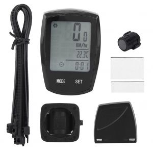 Compteur De Vitesse De Velo A Ecran Tactile Lumineux En Pvc Noir, Accessoire De Cyclisme, Noir, Sans Fil - Neuf