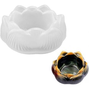 Moule En Silicone &Eacute;poxy En Forme De Lotus - Bougeoir - En R&eacute;sine - En Silicone - Pour Mariage, F&ecirc;te Pr&eacute;natale, Anniversaire, Bijoux - D&eacute;coration Int&eacute;rieure - Neuf