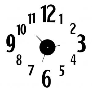 HJLIAN Horloge murale moderne sans cadre, grande horloge 3D sans tic-tac pour salon, noire - Neuf