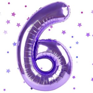 CAUC-Ballon Chiffre 6,Ballons 6 an Violet,Ballons 6 Ans Anniversaire Numero 6 H&eacute;lium Ballons,101cm Chiffre 6 Decoration Pour Gar&ccedil;ons Filles Anniversaire F&ecirc;te - Neuf