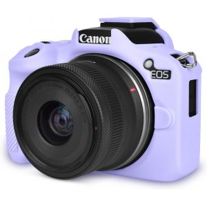 &Eacute;tui de protection en silicone souple pour appareil photo Canon EOS R50 EOSR50, &eacute;tui l&eacute;ger pour appareil photo EOS R50, violet - Neuf