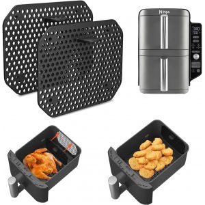 2 Pack Silicone Anti Splash Grille for Air Fryer Ninja Double Stack XL SL400EU & SL300EU,Reusable Accessories for Ninja Foodi 9.5L,Splash and Grease Protection - Neuf