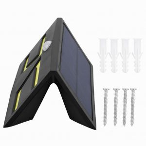 Hjlian Eclairage Exterieur A Led Intelligent, Controle Intelligent De La Lumiere, Lampe Murale Solaire Pour Rue Et Cour (Noir) - Neuf
