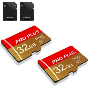 KALANKA-Lot de 2 Carte Mémoire 32 Go avec Adaptateur, Carte Mémoire TF Haute Vitesse, UHS-I, A1, C10, Carte TF pour Tablette/Téléphone/Appareil Photo/Autoradio/Enregistreur de Conduite (TF162 32 Go) - Neuf
