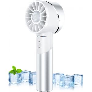 KALANKA-Ventilateur de poche, USB Rechargeable Portable Turbo Fan, 2600mAh Battery Mini Personal Fan, Small Pocket Hand Fan for Travel Camping Outdoor (Blanc) - Neuf