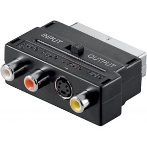 Adaptateur P&eacute;ritel Av Commutable P&eacute;ritel Convertisseur Euro Avec S-Vid&eacute;o Et Rca, 2 Audio + 1 Vid&eacute;o 51Ch096[Z373] - Neuf