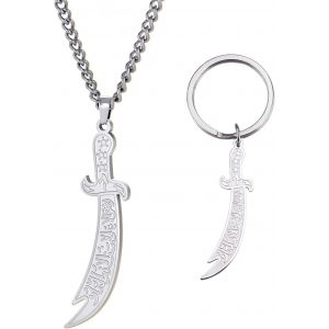 Tianyi-Collier &Eacute;p&eacute;e Pour Homme Et Femme, Collier &Eacute;p&eacute;e Zulfiqar Imam Ali Zulfiqar Avec Pendentif Rune Arabe Musulmane, Bijou Talisman, Amulette Religieuse - Neuf