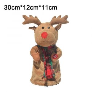 &Eacute;lectrique de Jouet de Peluche,dr&ocirc;le de Danse de Chant de Rotation &Eacute;lectrique de No&euml;l Cerfs,d&eacute;cor de Jouets Pour la F&ecirc;te de No&euml;l - Neuf