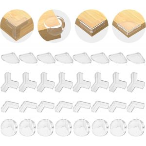 Protection Coin De Table B&eacute;b&eacute;,32 Pcs,4 Formes Transparent,Protection Angle Meuble,S&eacute;curit&eacute; Enfant - Neuf