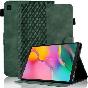 Eryi-Étui De Protection Pour Samsung Galaxy Tab A 10,1"" 2019 Sm-T510/T515, En Cuir Pu, Avec Fonction Support, Porte-Cartes - Vert Foncé - Neuf