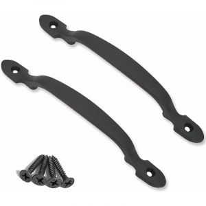 Poignées De Porte En Fonte Noire Pour Portes De Grange, Jardins, Abris De Jardin, Noir - Neuf