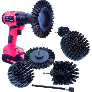 Ulteronixshop-WERKFIX Brosses Nettoyage pour Perceuse Visseuse &agrave; Poils Durs Noirs. Brosses &agrave; Nettoyer M&eacute;tal Bois Jardin Auto Cuisine Barbecue - Neuf