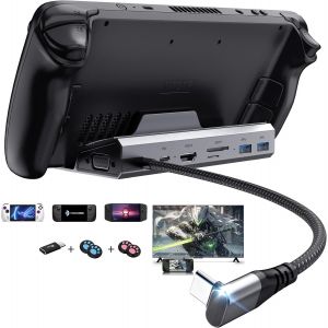 Station D'Accueil Pour Steam Deck 6 Ports En 1 Hub Usb Avec Hd1.4, 2 Ports Usb 3.0, 1000 Mbps, Usb-C 100 W Pd, Vga Steam Deck Accessoires Pour Valve Steam Deck/Rog Ally/Switch/Legion Go - Neuf