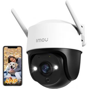 2K+(4Mp) Ptz Outdoor Wifi Surveillance Camera, 360° Wifi Outdoor Ip Camera, 30M Color Night Vision, Ai Human Detection, Intelligent Tracking, Ip66 Waterproof, Two-Way Audio, Siren - Neuf