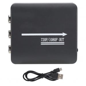 Mini convertisseur audio video aV CVBS RCa vers HDMI, commutateur de signal TV 1080P, noir - Neuf