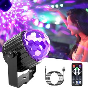Lampe De Fête Uv,Usb 6 W,Lumière Noire,Boule Disco Led,7 Modes D'Éclairage Uv De Scène Avec Télécommande,Éclairage De Scène Alimenté Par Usb Pour Mariage,Fête Discothèque,Anniversaire D'Enfant - Neuf