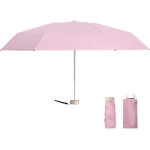 Mini Parapluie Pliant, Portable Poche Parapluie, Mini Rose Pliant Parapluie, Parapluie Se Pliant Portatif, Pour Les Jours Ensoleill&eacute;s Et Pluvieux, Convient Aux Hommes Et Aux Femmes (Rose) - Neuf