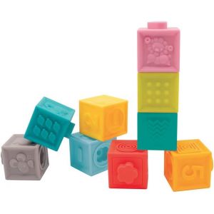 KAL-| 30043 | Cubes Embo&icirc;tables | Jouet D'&Eacute;veil | Set 9 Pi&egrave;ces Encastrables - Jeu D'Empilement Et De Construction En Plastique Souple | D&eacute;veloppement Motricit&eacute; Fine | &agrave; Partir De 10 Mois - Neuf