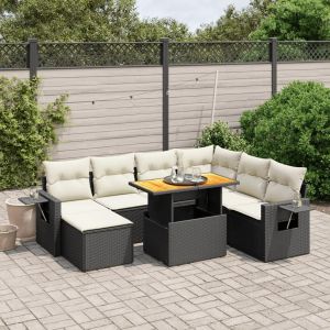 Prolenta Premium - Salon De Jardin 8 Pcs Avec Coussins Noir R&eacute;sine Tress&eacute;e - Neuf