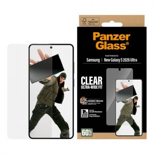 PanzerGlass Protection d'&eacute;cran Ultra-Wide Fit Anti-bact&eacute;rienne avec applicateur Samsung Galaxy S26 Ultra - Neuf