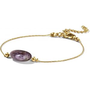 Eryi-Bracelet En Pierre Précieuse Pour Femme | Plaqué Or Véritable 18 Carats | Fabriqué À La Main | Avec Emballage Cadeau | Courage | Cadeau De Motivation - Neuf