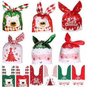60 Pièces Sac Cadeau Noel Pochette Cadeau Noël Emballage Cadeaux Sachet Noel Petit pour Bonbon Biscuit Chocolat Bonbon Fille Garcon - Neuf