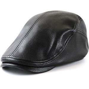 Béret Réglable En Cuir Synthétique Pour Homme, Casquette Gavroche Ivy Gol, Taille 56-60 Cm - Neuf