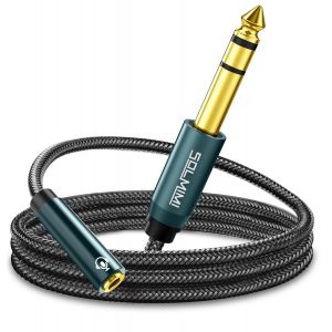 KALANKA-Câble adaptateur jack 6.35 3.5-6,35 mm mâle vers 3,5 mm femelle TRS adaptateur jack audio stéréo pour table de mixage guitare ampli piano clavier amplificateur casque haut-parleur, 1,2 m - Neuf