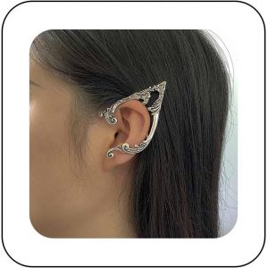 Kal-Boucles D'oreilles Gothiques Fair Elf Cuff Wrap Boucles D'oreilles Clip D'oreille D'elfe En Argent Boucles D'oreilles Elfe En Argent Boucles D'oreilles Vintage En Cartilage D'oreille (Gauche) - Neuf