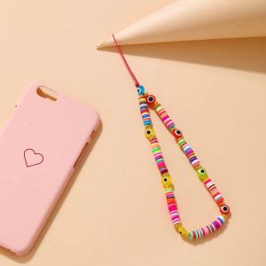 Kal-Chaîne De Téléphone Portable,Motif Smiley,Perles De Téléphone,Dragonne,Fruit,Étoile,Lettre,Perle Arc-En-Ciel,Fait À La Main En Acrylique,Perles De Téléphone,Pendentif,Bracelet Porte-Clés Pour Fem - Neuf