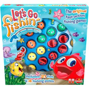 Eryi-Let's Go Fishin' Original - Jeu D'action Et D'adresse Pour Enfants À Partir De 3 Ans - Jeu De Pêche - 21 Poissons - 4 Cannes À Pêche - 1 À 4 Joueurs -20 Minutes - Neuf