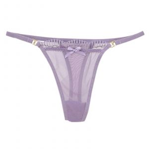 Culotte En Maille Transparente T-Back Femmes Transparent G-String Slim Strap Sous-Vêtements Respirant Taille Basse Sous-Vêtements - Neuf