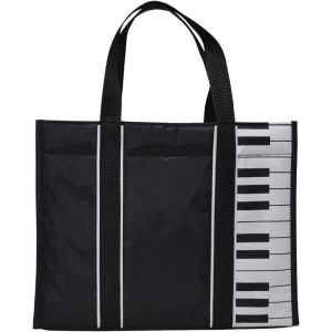 Cl&eacute; de piano musique sac fourre-tout imperm&eacute;able Oxford tissu sac &agrave; main &eacute;paule fourre-tout sac &agrave; provisions avec fermeture magn&eacute;tique Magn&eacute;tique boucle (Piano Keys-black) - Neuf