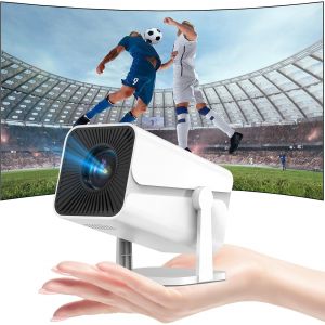 Mini Portable Projector Electric Focus Bluetooth Projector Supports 4K 1080P Auto Keystone 270° Rotation, LED Overhead Projector for Home Theater Compatible with HDMI USB Firestick - Neuf