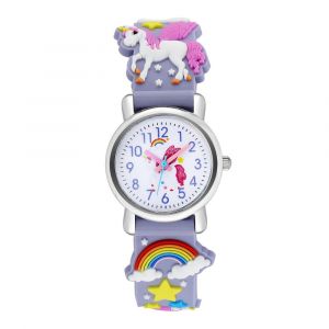 Montre Pour Enfant (Licorne Violette), Montre-Bracelet Étanche À Quartz Pour Enfant - Neuf