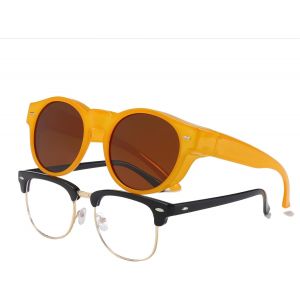Fdjhy-Surlunettes De Soleil Femme, Lunettes De Soleil De Polarisées Homme Grandes Ronde Lunettes De Soleil À Enfiler Mode Pour Conduite Voyage Peche - Neuf