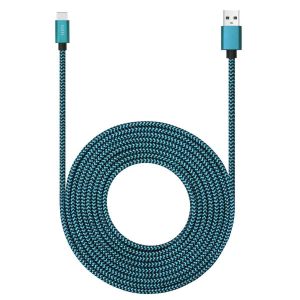 Câble USB de type C de 4,6 m avec charge rapide 3 A, ultra long et extrêmement durable en nylon tressé pour Galaxy S10/S9/S8/Google Pixel/LG/OnePlus/Moto et plus encore (bleu) - Neuf