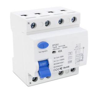 KUIU-Disjoncteur Différentiel 40A 30Ma, Interrupteur Différentiel Type B, 3P+N Protecteur De Fuite Électrique, Protection Contre Les Surcharges - Neuf