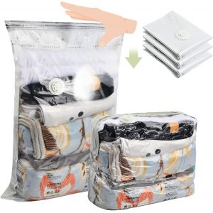 SJZG-Sac Sous Vide Voyage, Compression Sous Vide Voyage Roul&eacute; &Agrave; La Main, Housse Rangement Sous Vide Gain D'Espace Vacuum Storage Bags Protection Des V&ecirc;tements Rangement Sous Vide (3, 56 * 80Cm) - Neuf