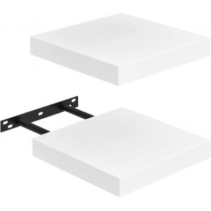 CAUC-- &Eacute;tag&egrave;re Murale 20x20cm, Lot de 2, Blanc - Solution de Rangement Compacte pour Salle de Bain et Cuisine &agrave; Espace R&eacute;duit - Neuf