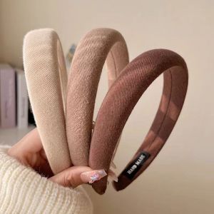 Bandes De Cheveux De Couleur Unie Pour Filles,Bandeaux Élastiques Vintage En Éponge,Cerceau Pour Cheveux,Accessoires De Cheveux Coréens Pour Femmes - Neuf