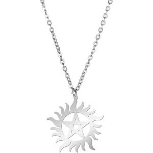 Kal-Collier Pentagramme Pendentif Arbre De Vie Pendentif Pentacle En Acier Inoxydable Wicca Pagan Bijoux Pour Femme - Neuf