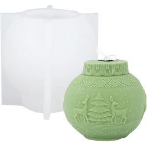 Bougie de noël Moule (White Elk), 3D Bougie Silicone Moule en Silicone - Neuf