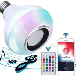 Kalsa-Ampoule Led Itude Bluetooth Avec Haut-Parleur Et Télécommande, Lumière Dj Chang, Lampe À Intensité Variable Pour La Maison, Le Salon, La Décoration De Fête,E27 With Remote, - Neuf